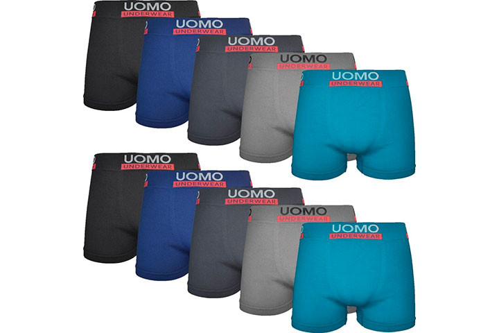 Få komfort og stil med 10 par herre microfiber boxershorts i 5 forskellige farver.1 