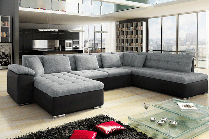 Saml hele familien i denne dejlig store u-formede sofa3 