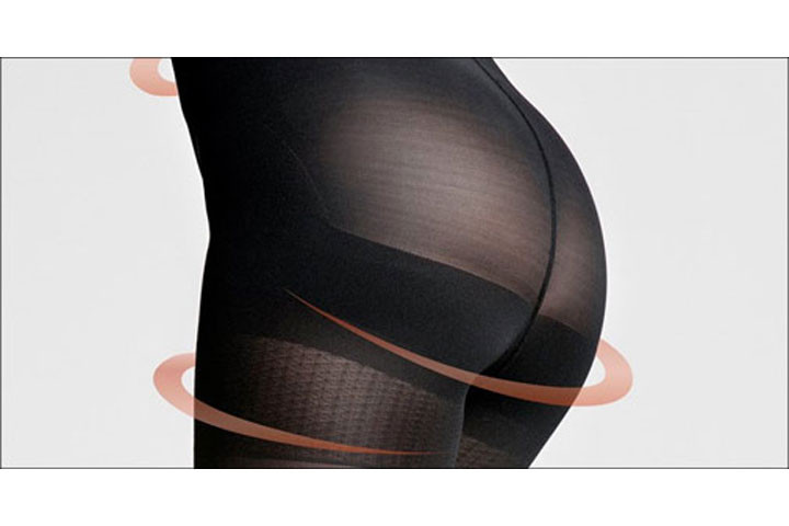 Shapewear strømpebukser i naturfarve der giver flad mave og smukke former3 