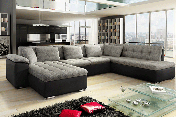 Stor og behagelig U-sofa med plads til hele familien!1 