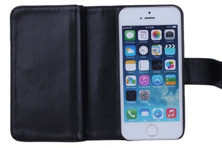 2-i-1 magnetisk PU-lædercover til iPhone og Samsung med plads til kort, sedler og billede3 