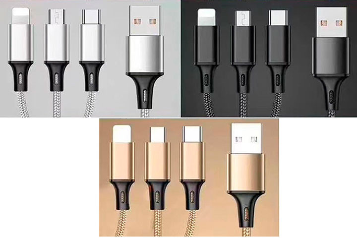 Praktisk 3-i-1 USB Kabel – Oplad Alle Dine Enheder med Ét Kabel!3 