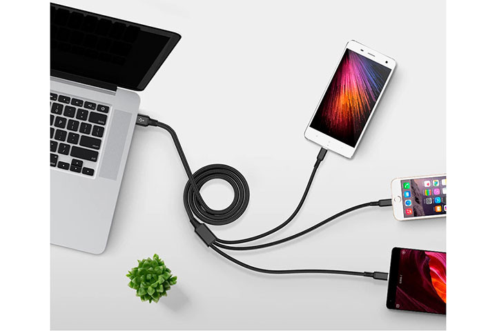 Praktisk 3-i-1 USB Kabel – Oplad Alle Dine Enheder med Ét Kabel!1 