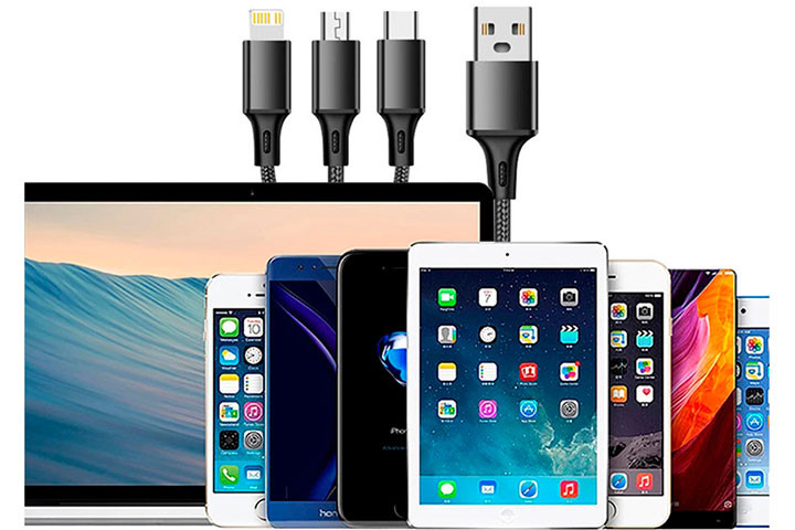Praktisk 3-i-1 USB Kabel – Oplad Alle Dine Enheder med Ét Kabel!2 