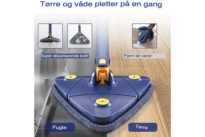 Effektiv rengøring med 360° Roterende Moppe – ideel til alle overflader!8 
