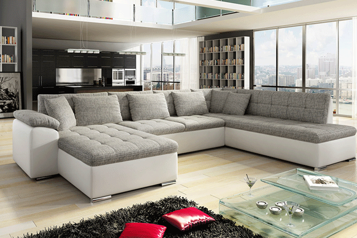 Stor og behagelig U-sofa med plads til hele familien!9 