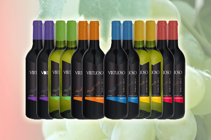Få 12 flasker god, spansk VIRTUOSO vin, der inkluderer både rød- og hvidvin2 
