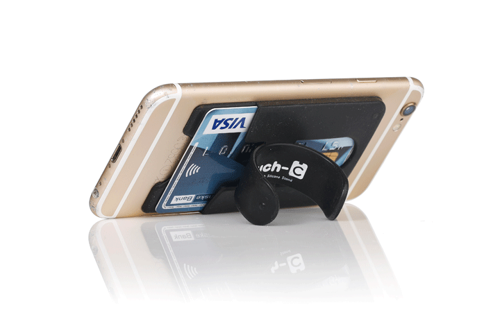 Smart og praktisk stander i silikone til din smartphone med plads til kreditkort3 