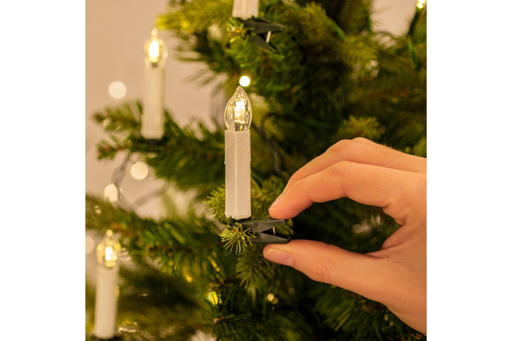 10 stk. LED juletræslys m. fjernbetjening, der bl.a. kan skifte lysenes farver 1 