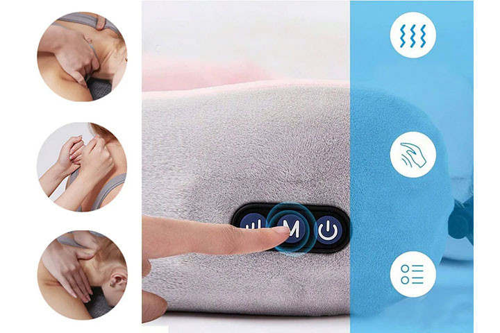Lindre nakkespændinger med infrarød varme og massagefunktion.7 