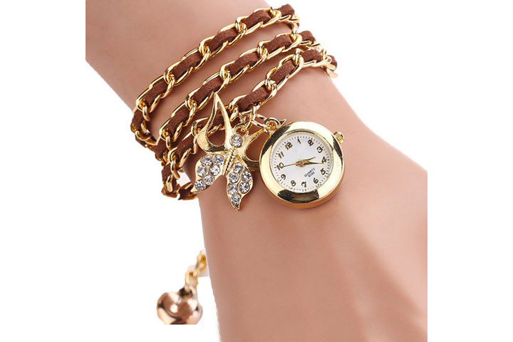 Butterfly Wrap Watch med smukke Cubic Zirconia krystaller 1 