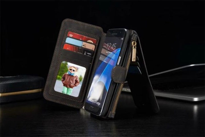 BLACK WEEK: Beskyt din smartphone optimalt med dette 2-i-1 læder cover med pung/kortholder.7 