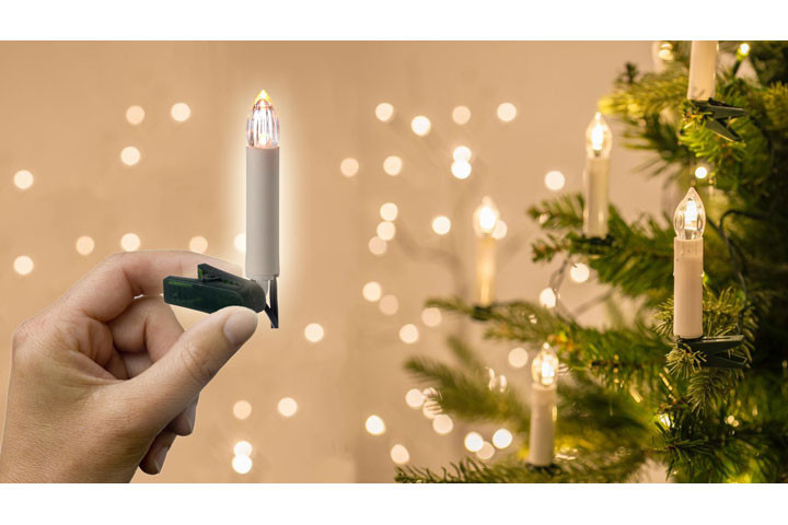Ledningsfrie LED juletræslys, der lader dig og familien danse sikkert rundt omkring juletræet2 