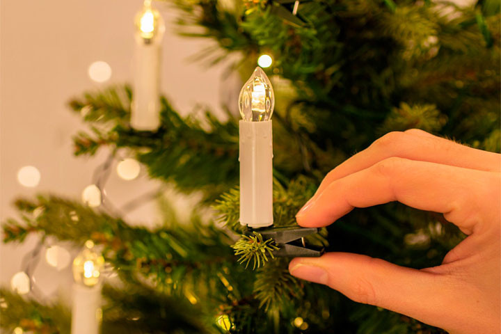 Ledningsfrie LED juletræslys, der lader dig og familien danse sikkert rundt omkring juletræet4 