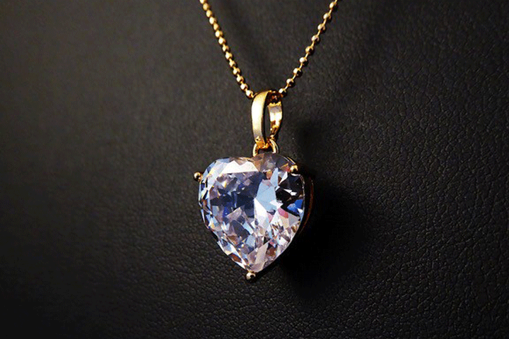 Få den stilrene Diamond Princess halskæde med smukt hjertevedhæng 5 