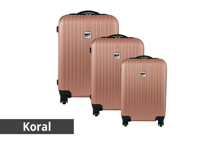 Hardcase kuffertsæt i 3 dele, som fås i 7 forskellige farver 7 