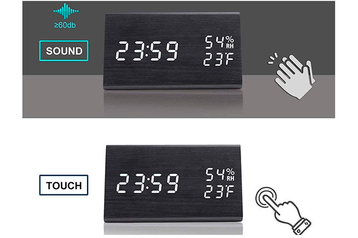 Multifunktionelt Vækkeur med Termometer & Hygrometer – Perfekt til ethvert rum! 2 