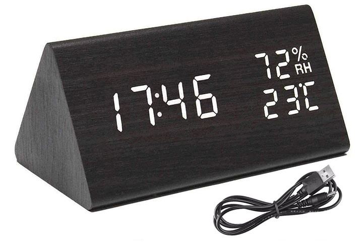 Multifunktionelt Vækkeur med Termometer & Hygrometer – Perfekt til ethvert rum! 1 