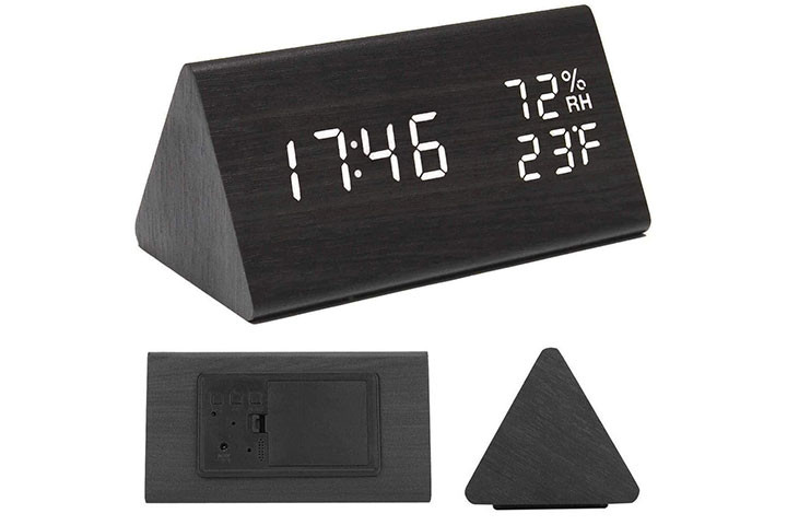 Multifunktionelt Vækkeur med Termometer & Hygrometer – Perfekt til ethvert rum! 3 