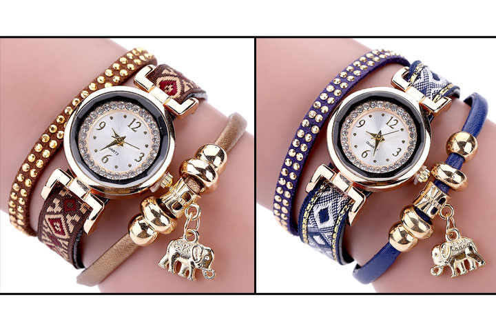 Elephant Charm Wrap Watch med sødt elefant-vedhæng5 