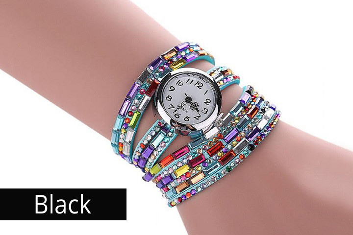Wrap watch i farverigt design med AA grade Cubic Zirconia krystaller 1 