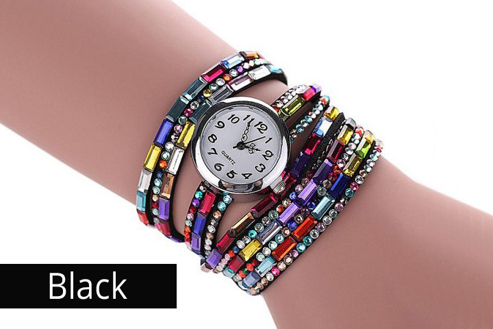 Wrap watch i farverigt design med AA grade Cubic Zirconia krystaller 2 