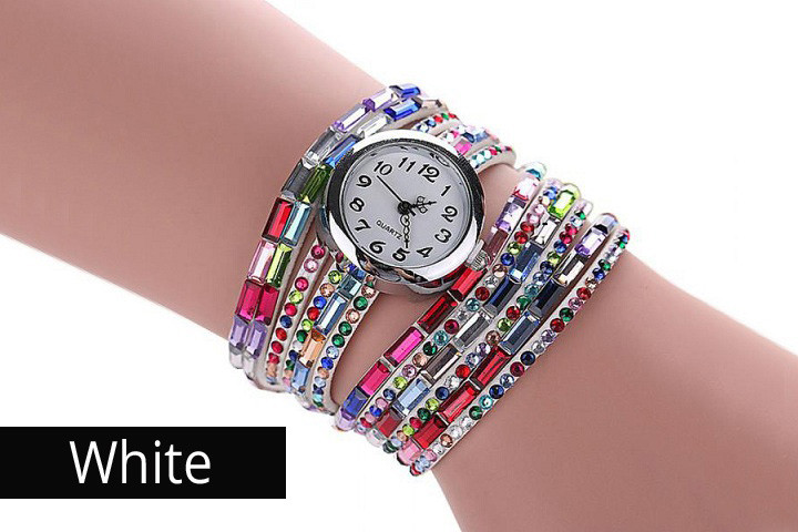 Wrap watch i farverigt design med AA grade Cubic Zirconia krystaller 3 