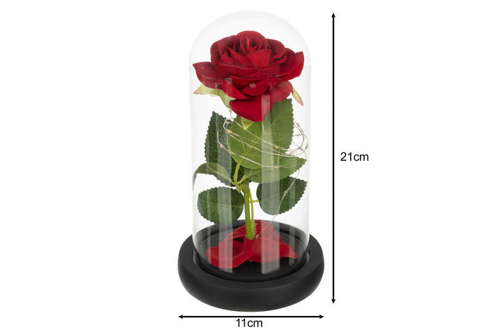 Evighedsrose i Glas med LED-lys – En Kærlighed der Aldrig Visner8 