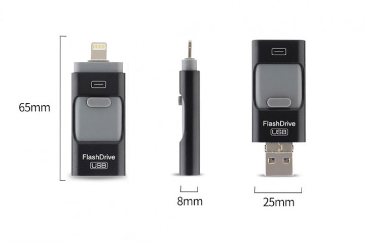 Med det smarte 32 GB flash-drive kan du nemt flytte billeder fra din telefon til din PC4 