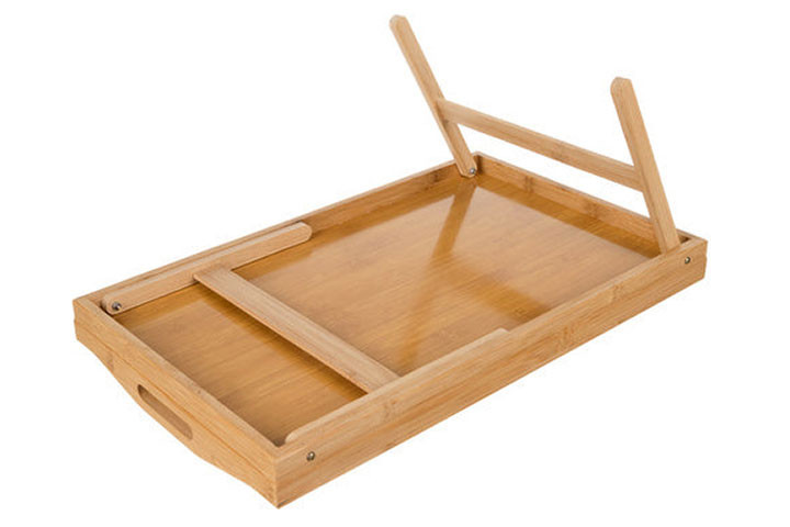 Luksuriøst & Praktisk: Foldbart Morgenmadsbord i Bambus – Perfekt til Sengen & Arbejde!3 