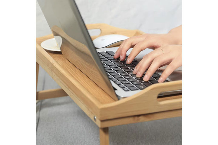Luksuriøst & Praktisk: Foldbart Morgenmadsbord i Bambus – Perfekt til Sengen & Arbejde!7 