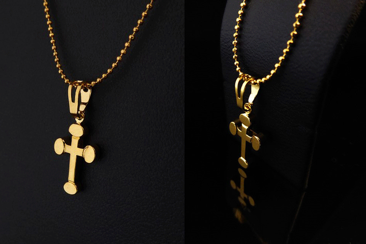 Få den smukke halskæde, Gabriel's Kors, som er belagt med 24 karat guld 2 