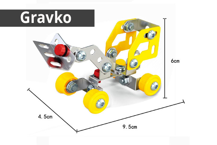 Metal byggesæt, der fås i 6 forskellige modeller - STÆRKT NEDSAT!5 