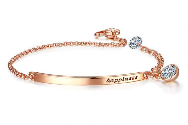 Happiness bracelet i rosa guld farve med Swarovski sten2 