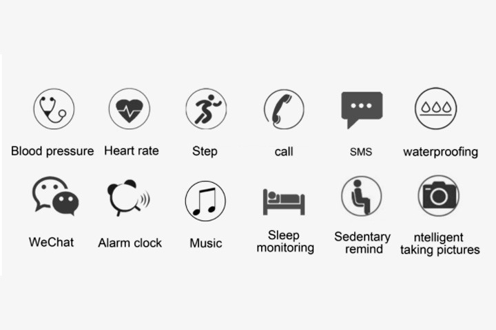 Aktivitets ur med blodtryksmåler, skridttæller, SMS reminder og meget mere3 