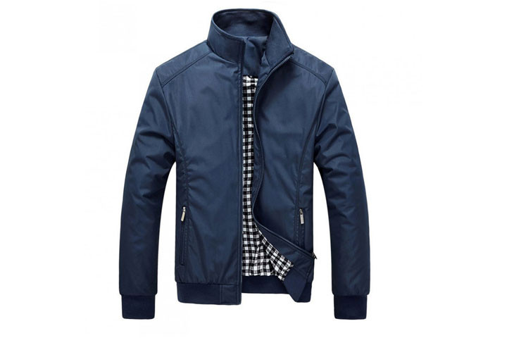 Herrington jakke til herrer i flot sort eller blåt slim-fit design 5 