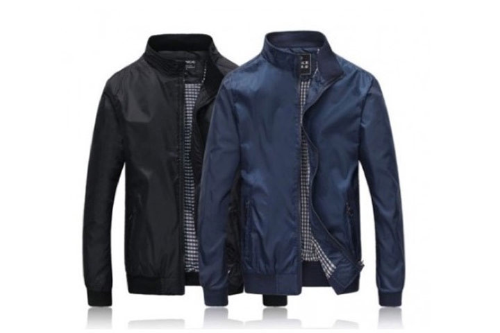 Herrington jakke til herrer i flot sort eller blåt slim-fit design 1 