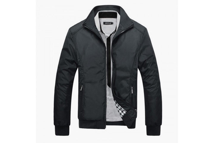 Herrington jakke til herrer i flot sort eller blåt slim-fit design 4 