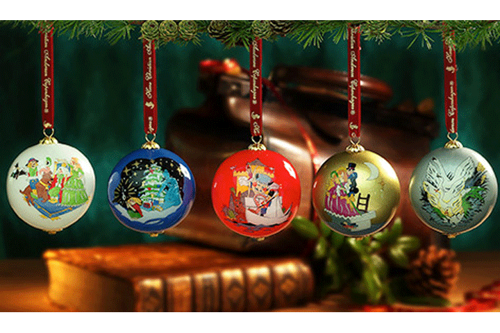 Pynt dit juletræ med de smukkeste glas julekugler med H.C. Andersens eventyr6 