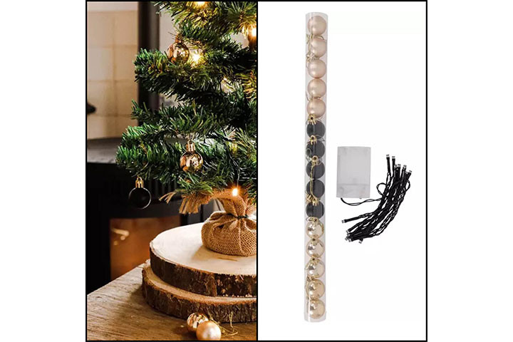 Mini Juletræ med LED lys på batterier6 