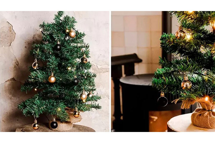 Mini Juletræ med LED lys på batterier1 