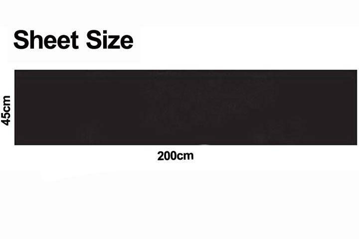 Kridt tavle i sort, selvklæbende vinyl med medfølgende kridt 6 