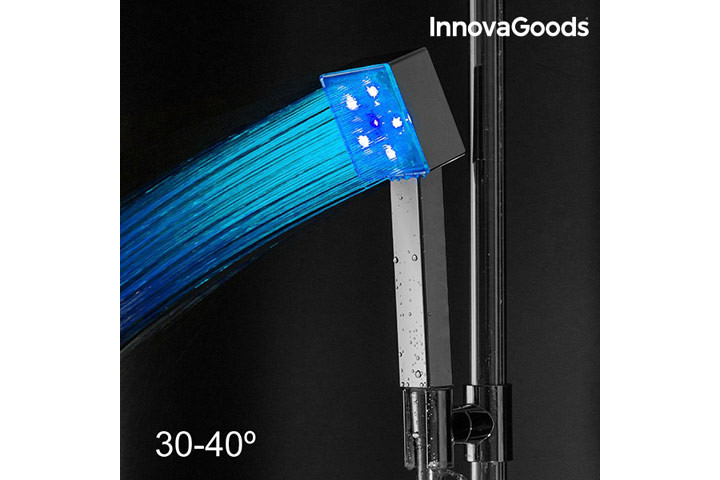 Bruser med LED lys, der skifter farve i takt med vandets temperatur 3 
