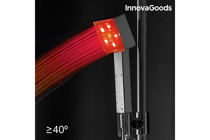 Bruser med LED lys, der skifter farve i takt med vandets temperatur 4 