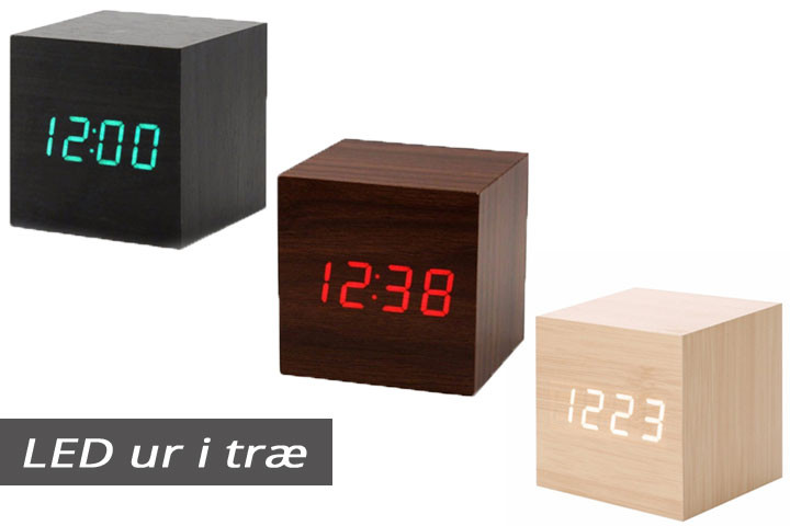 Træ LED ur i lækkert design 1 