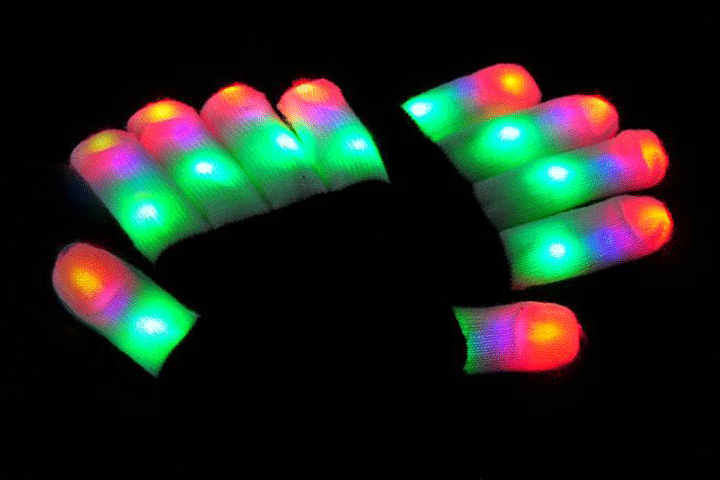 Lysende handsker med LED lys i 7 forskellige farver 6 