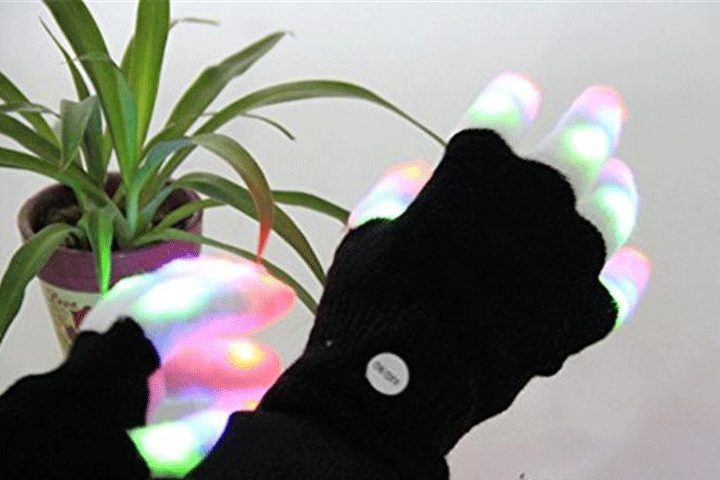 Lysende handsker med LED lys i 7 forskellige farver 8 