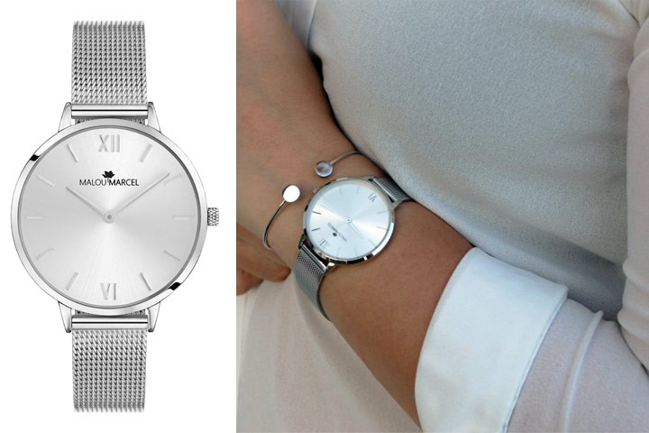 Sølvfarvet ur fra Malou Marcel, der er lavet i et smukt, tidsløst design 1 