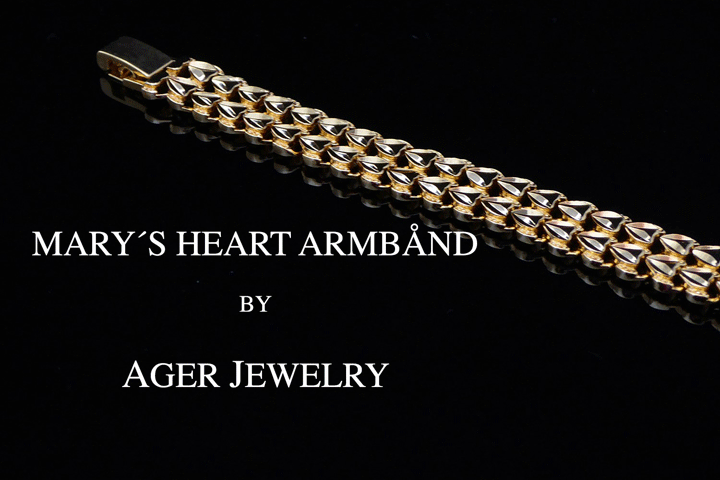 Smukt Mary's Heart hjertearmbånd belagt med 24 karat guld 3 