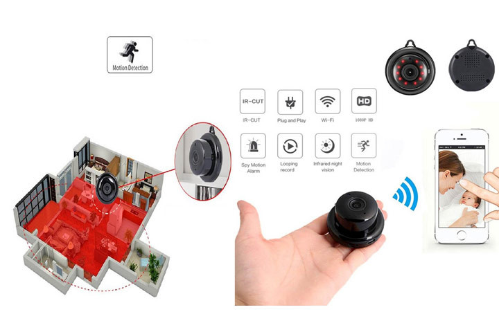 Mini wifi overvågningskamera, der optager billeder i Full HD 2 